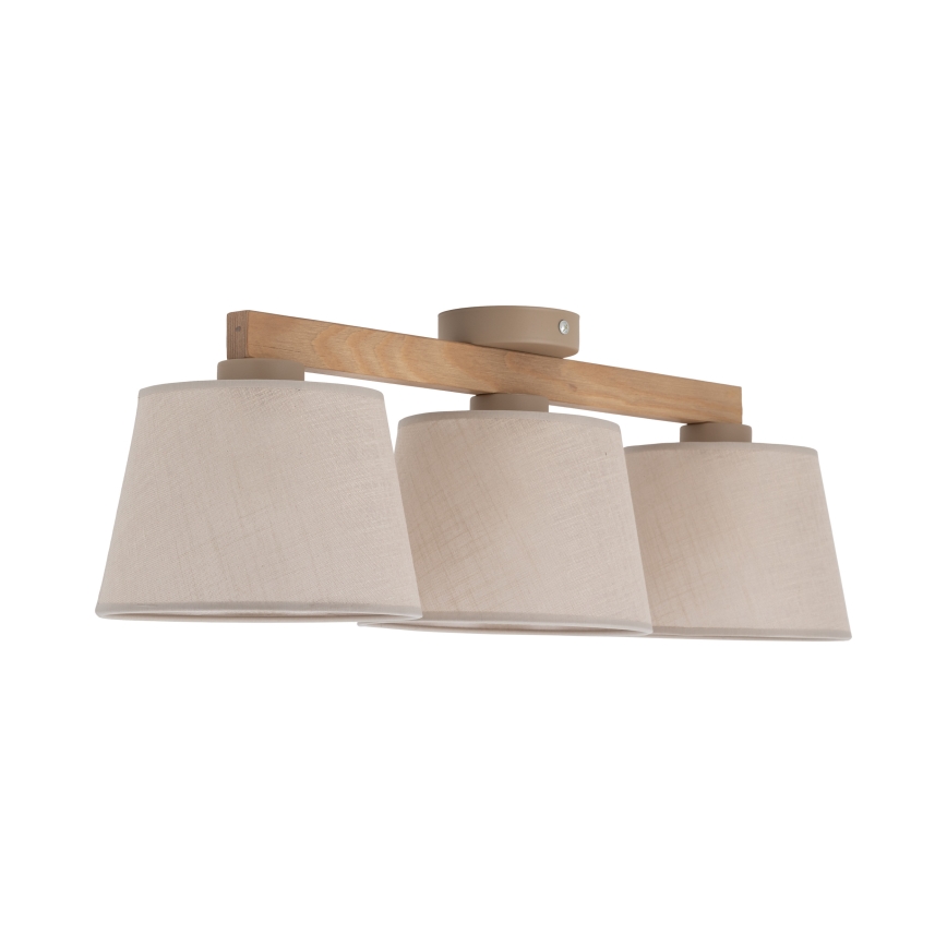 BRILAGI - LED prisadený luster LATTE SABIA 3xE27/15W/230V borovica/béžová