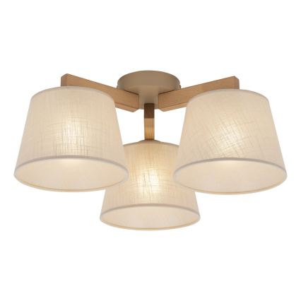 BRILAGI - LED Prisadený luster LATTE SABIA 3xE27/15W/230V borovica/béžová