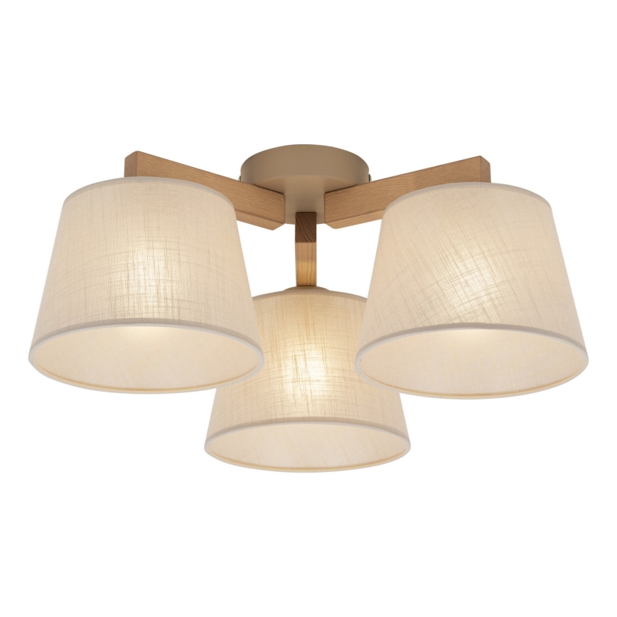 BRILAGI - LED Prisadený luster LATTE SABIA 3xE27/15W/230V borovica/béžová