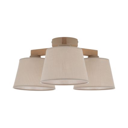 BRILAGI - LED Prisadený luster LATTE SABIA 3xE27/15W/230V borovica/béžová