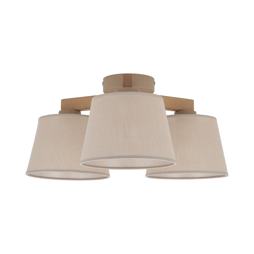 BRILAGI - LED Prisadený luster LATTE SABIA 3xE27/15W/230V borovica/béžová