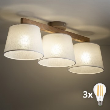 BRILAGI - LED Prisadený luster LATTE SABIA 3xE27/15W/230V borovica/biela