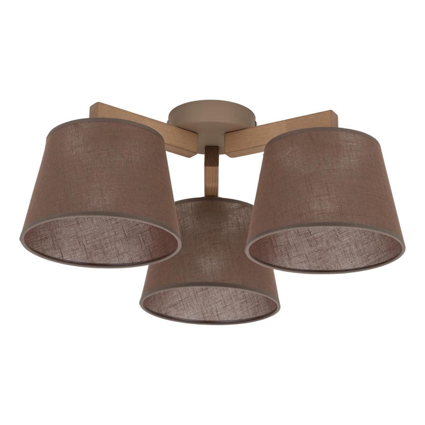 BRILAGI - LED Prisadený luster LATTE SABIA 3xE27/15W/230V borovica/hnedá