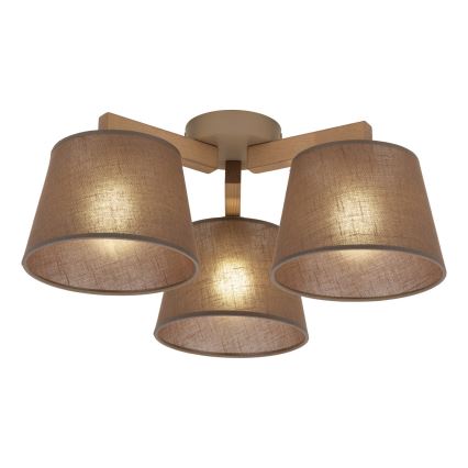 BRILAGI - LED Prisadený luster LATTE SABIA 3xE27/15W/230V borovica/hnedá
