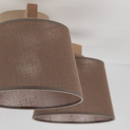 BRILAGI - LED Prisadený luster LATTE SABIA 3xE27/15W/230V borovica/hnedá