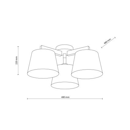 BRILAGI - LED Prisadený luster LATTE SABIA 3xE27/15W/230V borovica/hnedá