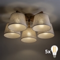 BRILAGI - LED Prisadený luster LATTE SABIA 5xE27/15W/230V borovica/krémová