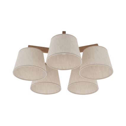 BRILAGI - LED Prisadený luster LATTE SABIA 5xE27/15W/230V borovica/krémová