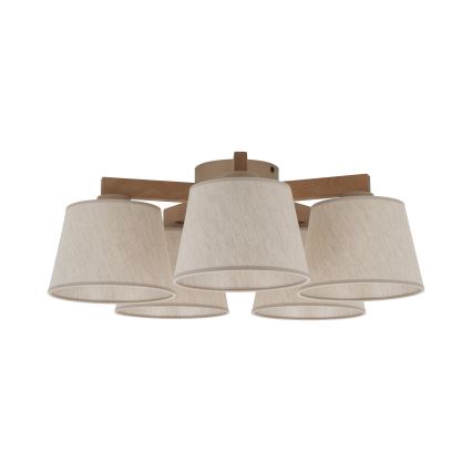 BRILAGI - LED Prisadený luster LATTE SABIA 5xE27/15W/230V borovica/krémová