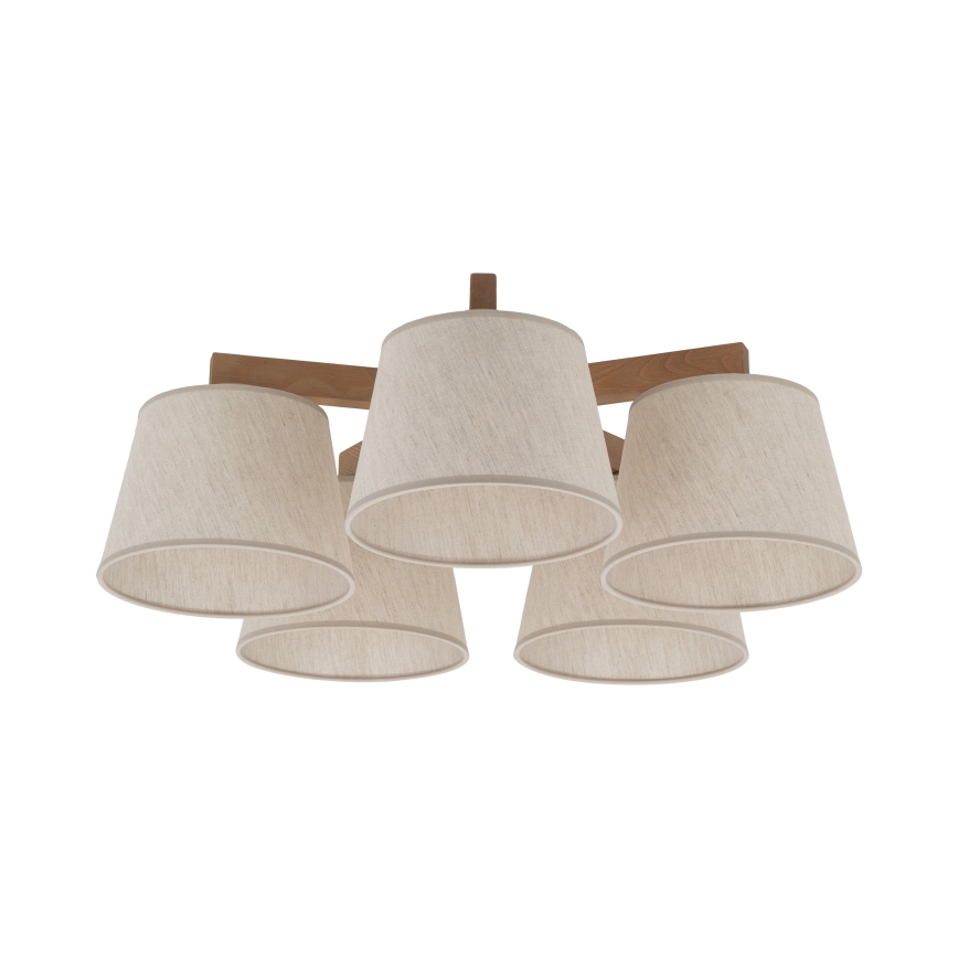 BRILAGI - LED Prisadený luster LATTE SABIA 5xE27/15W/230V borovica/krémová