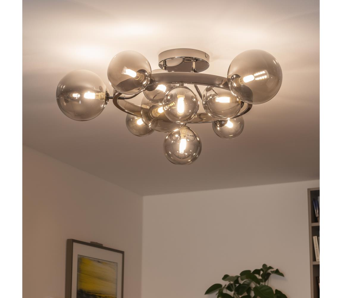 Brilagi - LED Prisadený luster MILLA 10xG9/3W/230V čierny chróm/dymová 9010-10CS
