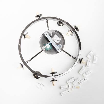 Brilagi - LED Prisadený luster MILLA 10xG9/3W/230V čierny chróm/dymová