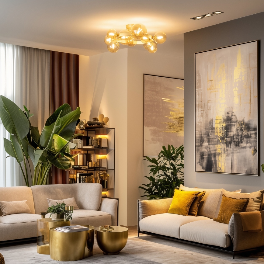 Brilagi - LED Prisadený luster MILLA 10xG9/3W/230V zlatá