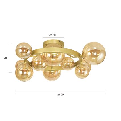 Brilagi - LED Prisadený luster MILLA 10xG9/3W/230V zlatá