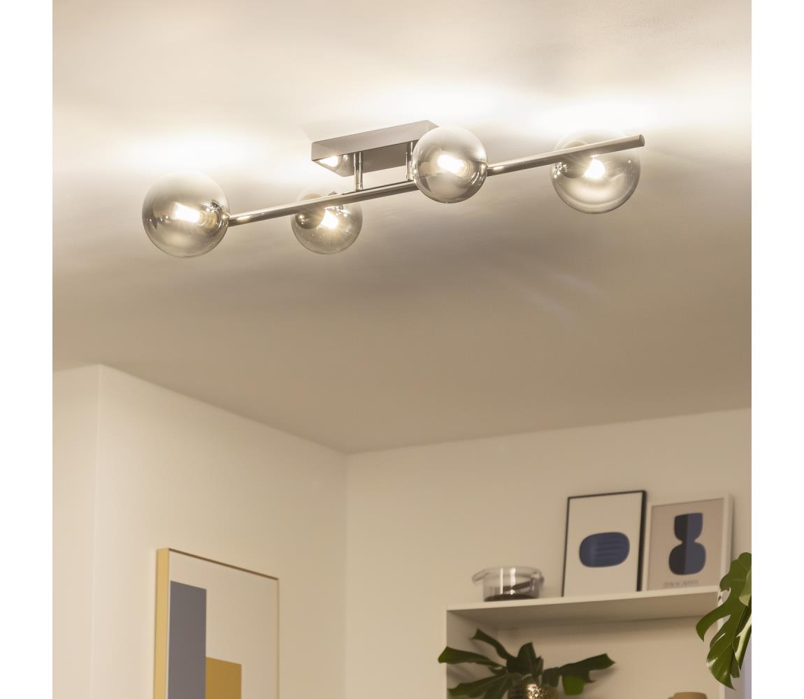 Brilagi - LED prisadený luster MILLA 4xG9/3W/230V čierny chróm/dymová 7010-4CS
