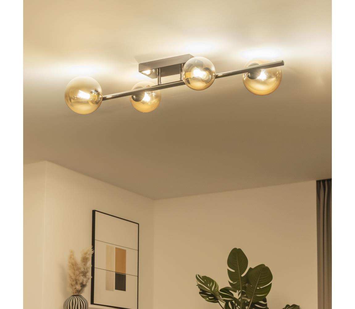 Brilagi - LED Prisadený luster MILLA 4xG9/3W/230V čierny chróm/zlatá 7010-4CA