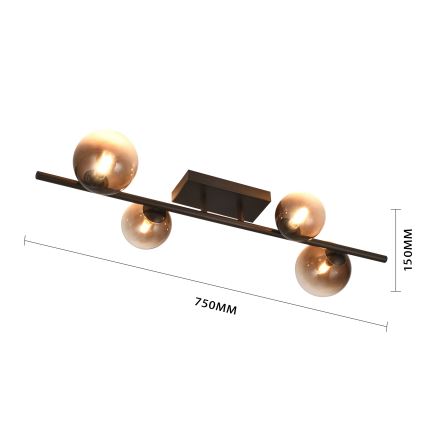 Brilagi - LED Prisadený luster MILLA 4xG9/3W/230V hnedá/dymová hnedá