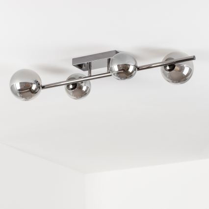 Brilagi - LED Prisadený luster MILLA 4xG9/3W/230V lesklý chróm/dymová