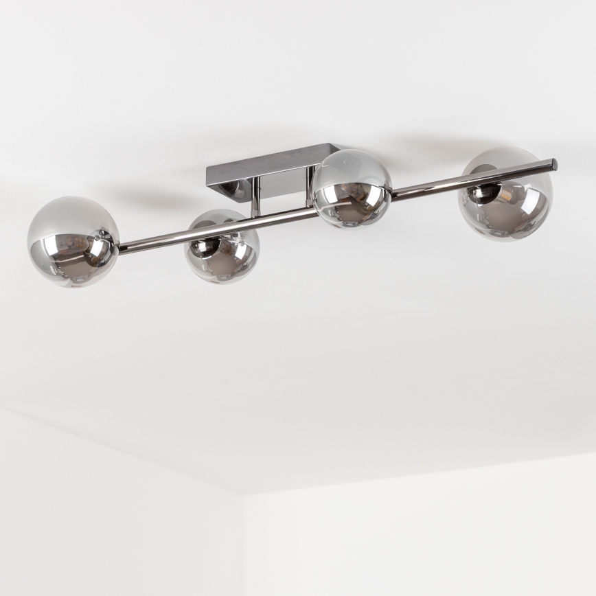 Brilagi - LED Prisadený luster MILLA 4xG9/3W/230V lesklý chróm/dymová