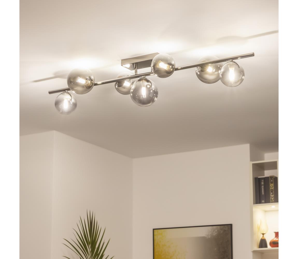 Brilagi - LED prisadený luster MILLA 7xG9/3W/230V čierny chróm/dymové sklo 7010-7CS