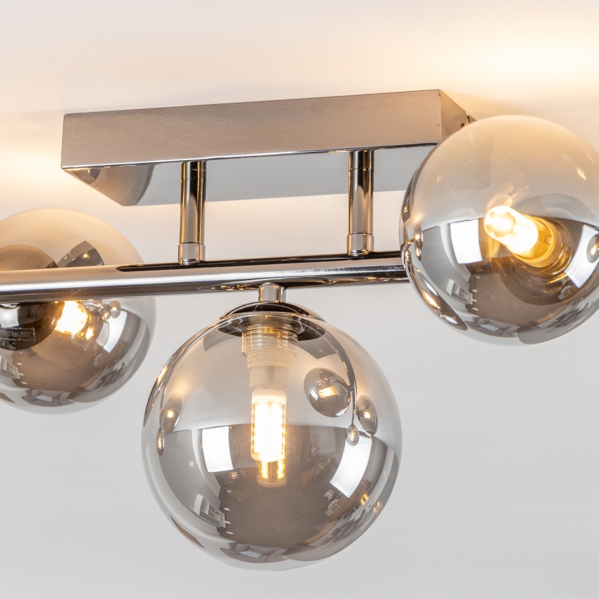 Brilagi - LED prisadený luster MILLA 7xG9/3W/230V čierny chróm/dymové sklo