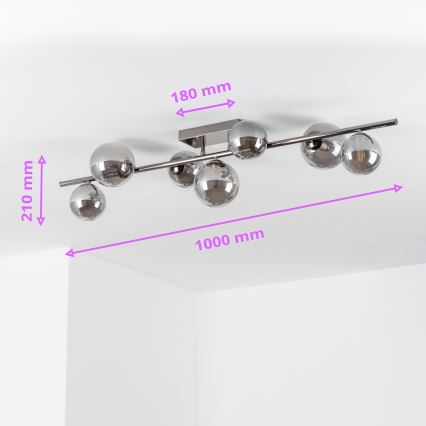 Brilagi - LED Prisadený luster MILLA 7xG9/3W/230V lesklý chróm/dymová