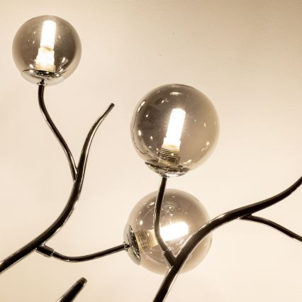 Brilagi - LED prisadený luster MISTEL 15xG9/3W/230V čierny chróm/dymové sklo