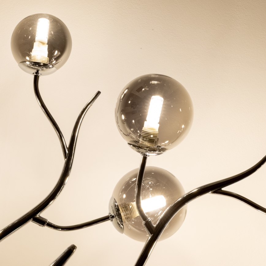 Brilagi - LED prisadený luster MISTEL 15xG9/3W/230V čierny chróm/dymové sklo