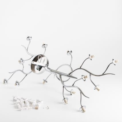 Brilagi - LED prisadený luster MISTEL 15xG9/3W/230V čierny chróm/dymové sklo