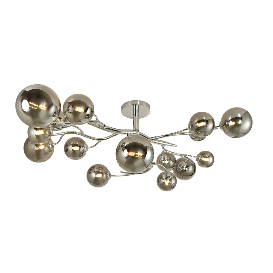 Brilagi - LED Prisadený luster MISTEL 15xG9/3W/230V lesklý chróm/dymová