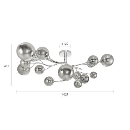 Brilagi - LED Prisadený luster MISTEL 15xG9/3W/230V lesklý chróm/dymová