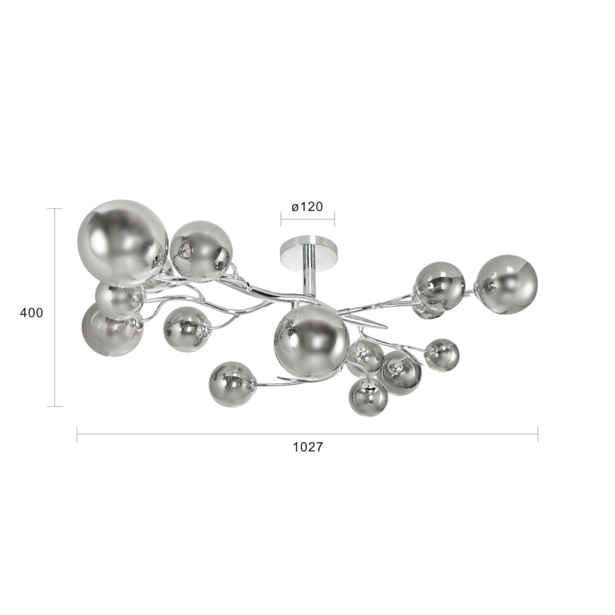 Brilagi - LED Prisadený luster MISTEL 15xG9/3W/230V lesklý chróm/dymová