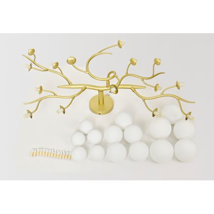 Brilagi - LED Prisadený luster MISTEL 15xG9/3W/230V zlatá/biela