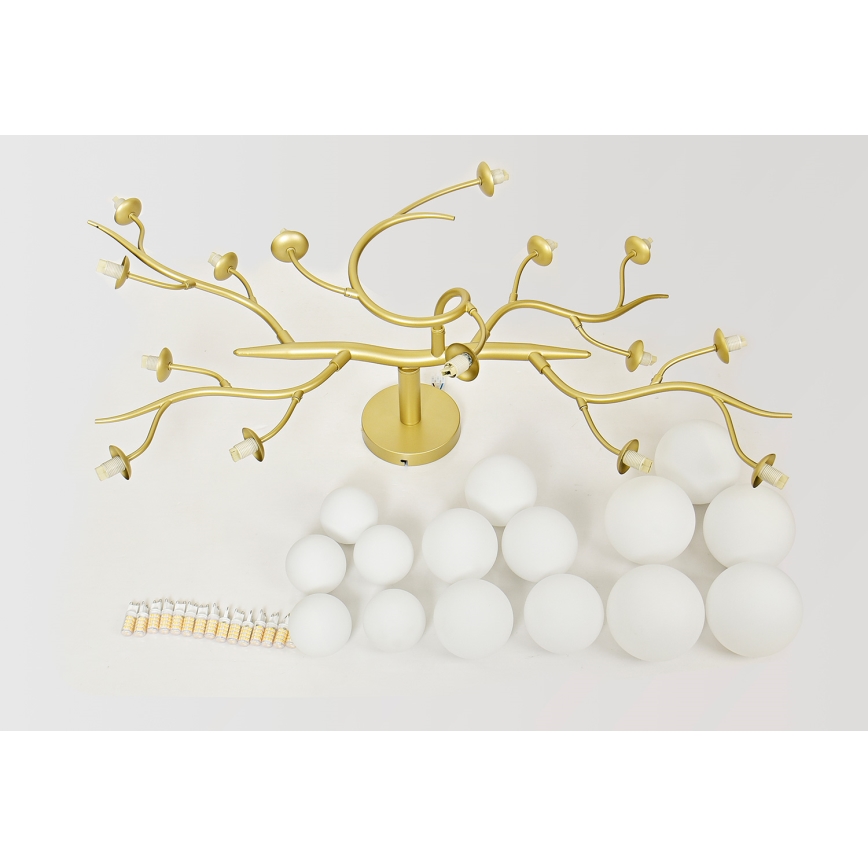 Brilagi - LED Prisadený luster MISTEL 15xG9/3W/230V zlatá/biela