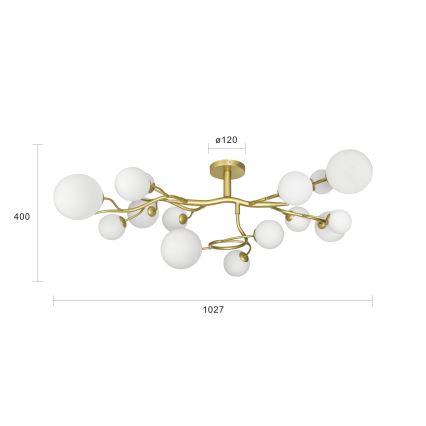 Brilagi - LED Prisadený luster MISTEL 15xG9/3W/230V zlatá/biela