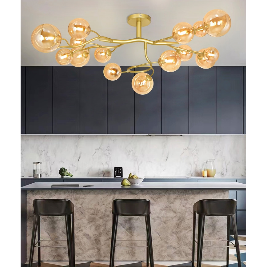 Brilagi - LED Prisadený luster MISTEL 15xG9/3W/230V zlatá