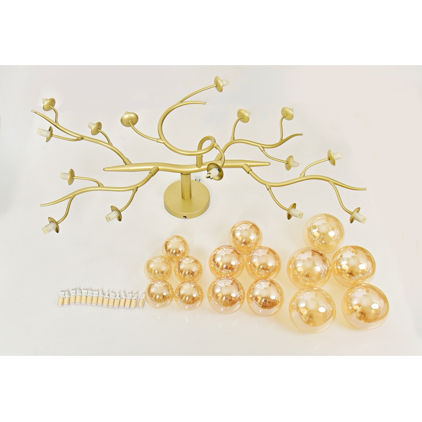 Brilagi - LED Prisadený luster MISTEL 15xG9/3W/230V zlatá