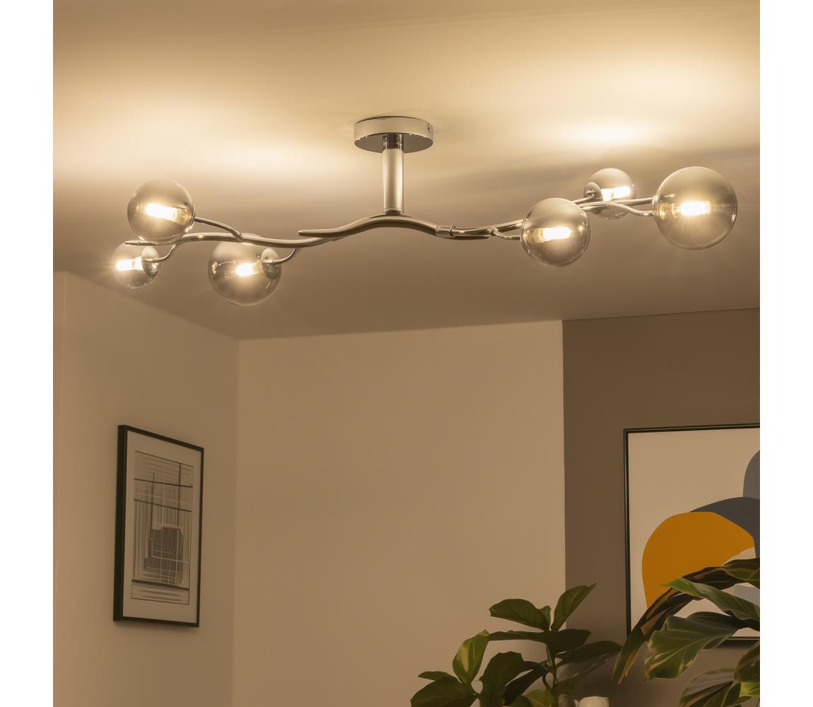 Brilagi - LED Prisadený luster MISTEL 6xG9/3W/230V čierny chróm/dymové 3009-6CS