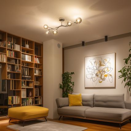 Brilagi - LED Prisadený luster MISTEL 6xG9/3W/230V čierny chróm/dymové