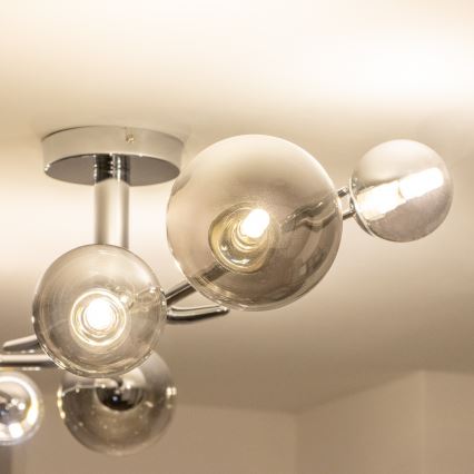 Brilagi - LED Prisadený luster MISTEL 6xG9/3W/230V čierny chróm/dymové