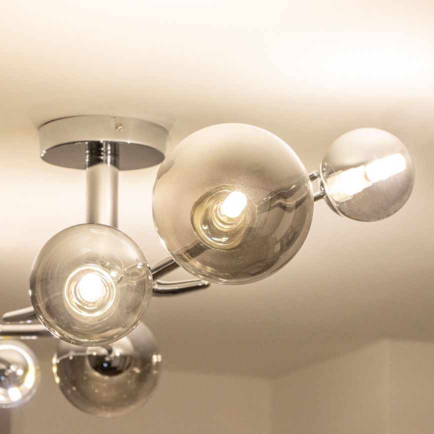 Brilagi - LED Prisadený luster MISTEL 6xG9/3W/230V čierny chróm/dymové