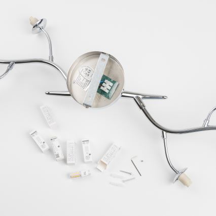 Brilagi - LED Prisadený luster MISTEL 6xG9/3W/230V čierny chróm/dymové