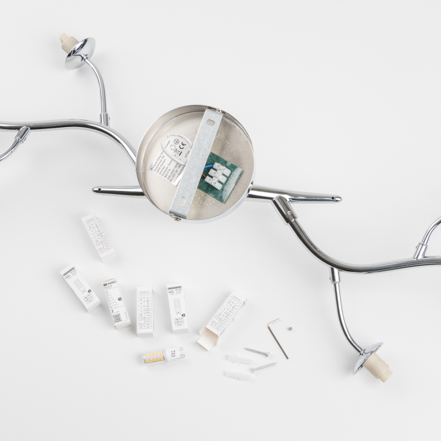 Brilagi - LED Prisadený luster MISTEL 6xG9/3W/230V čierny chróm/dymové