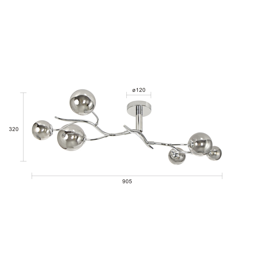 Brilagi - LED Prisadený luster MISTEL 6xG9/3W/230V čierny chróm/dymové