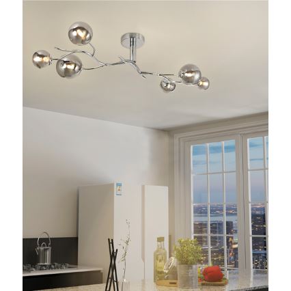 Brilagi - LED Prisadený luster MISTEL 6xG9/3W/230V lesklý chróm/dymová