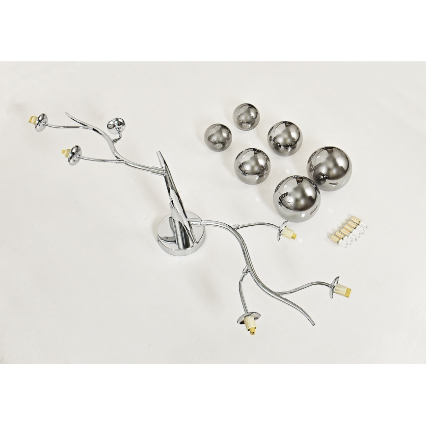 Brilagi - LED Prisadený luster MISTEL 6xG9/3W/230V lesklý chróm/dymová