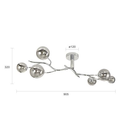 Brilagi - LED Prisadený luster MISTEL 6xG9/3W/230V lesklý chróm/dymová