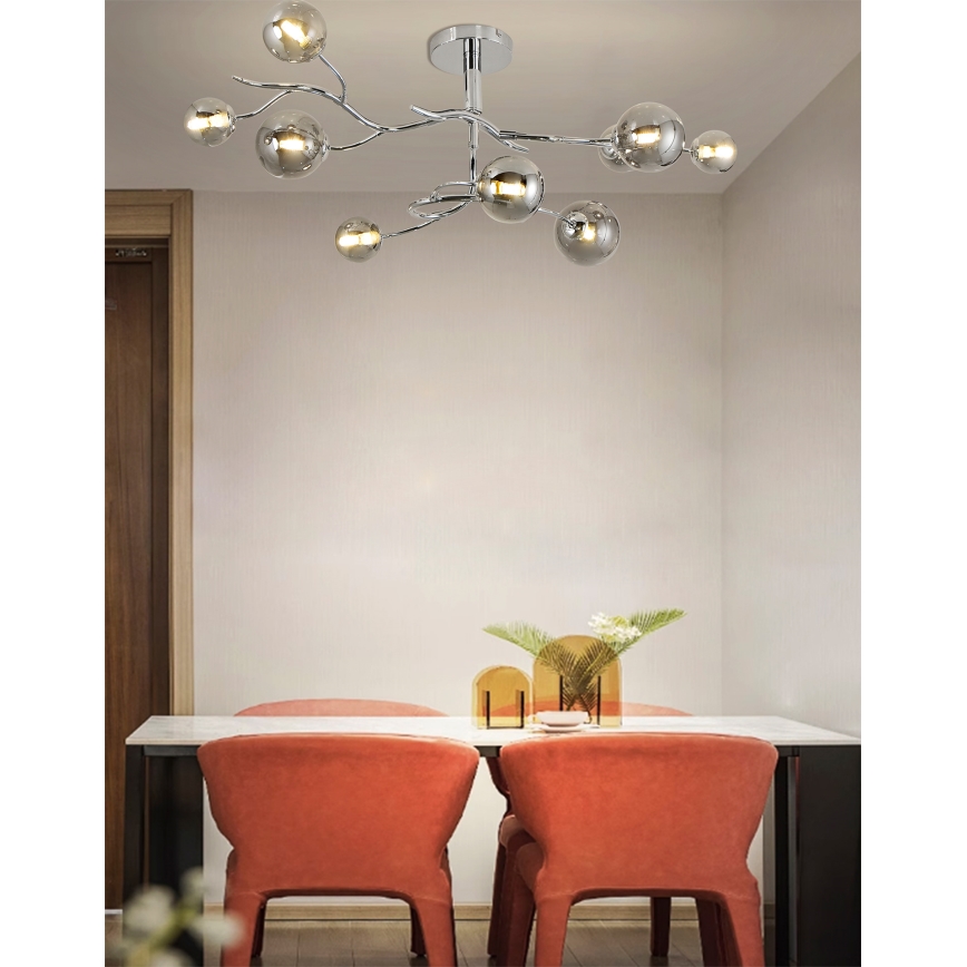 Brilagi - LED Prisadený luster MISTEL 9xG9/3W/230V lesklý chróm/dymová