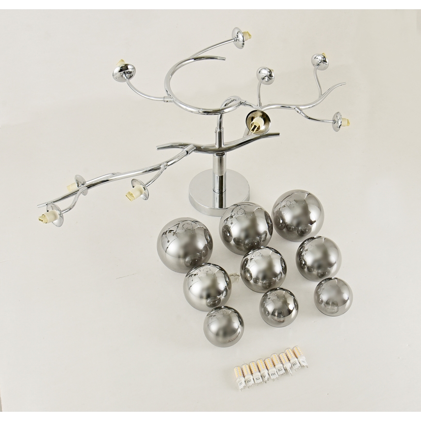 Brilagi - LED Prisadený luster MISTEL 9xG9/3W/230V lesklý chróm/dymová