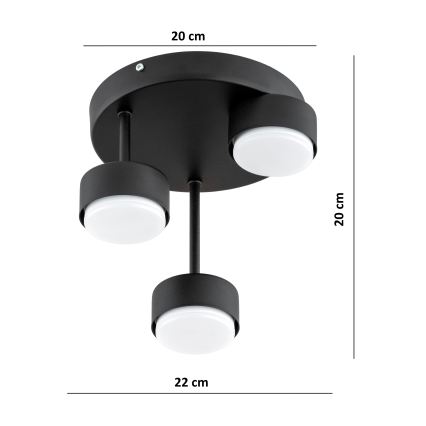 Brilagi - LED prisadený luster MONO 3xGX53/30W/230V čierny